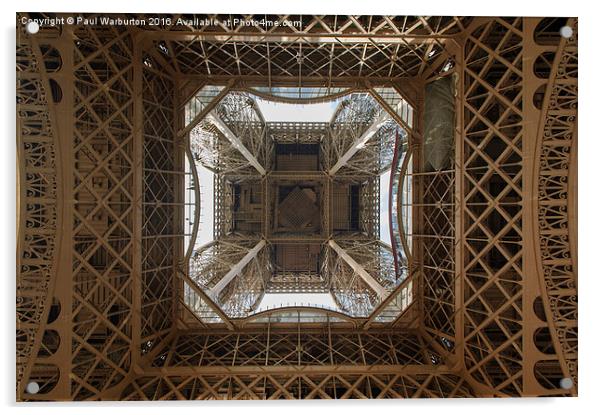  Eiffel Tower Abstract Acrylic by Paul Warburton