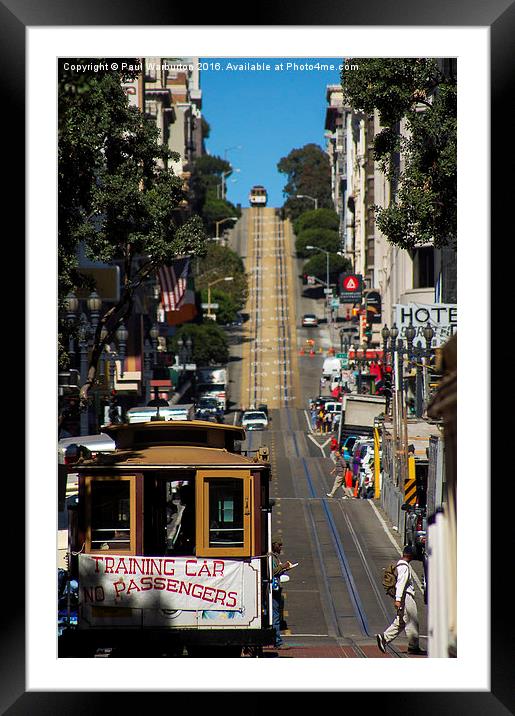 San Francisco cable cars Framed Mounted Print by Paul Warburton
