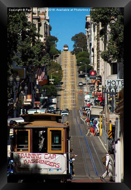 San Francisco cable cars Framed Print by Paul Warburton