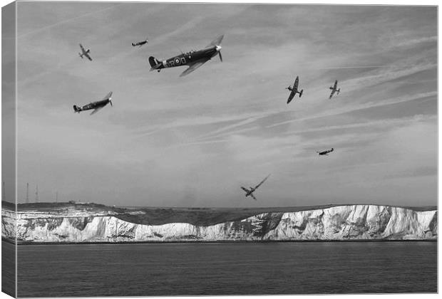  Dogfight over Dover Canvas Print by Stephen Ward