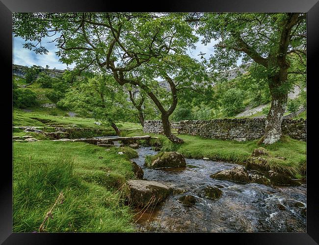  Malham Cove brook Framed Print by Mike Dickinson