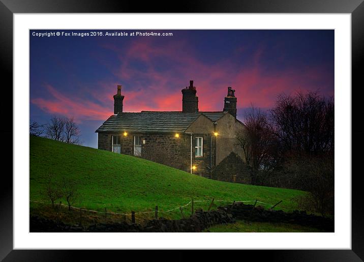  sundown at the farmhouse Framed Mounted Print by Derrick Fox Lomax