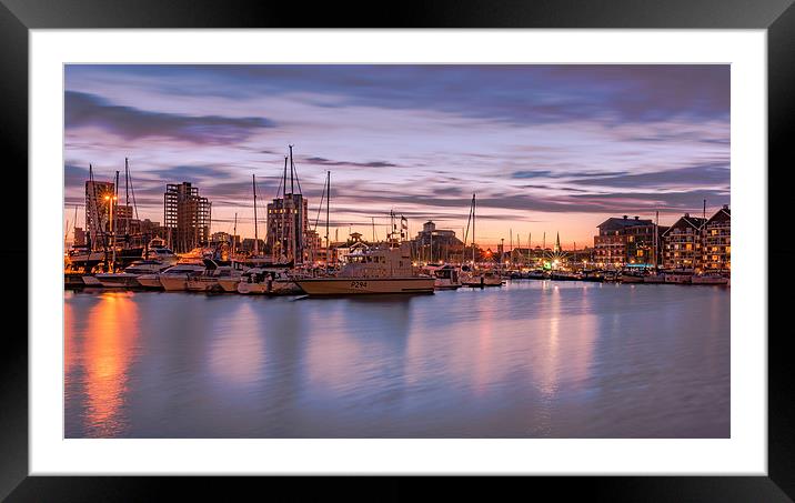 Ipswich Waterfront at Night Framed Mounted Print by Nick Rowland