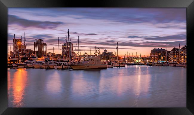  Ipswich Waterfront at Night Framed Print by Nick Rowland