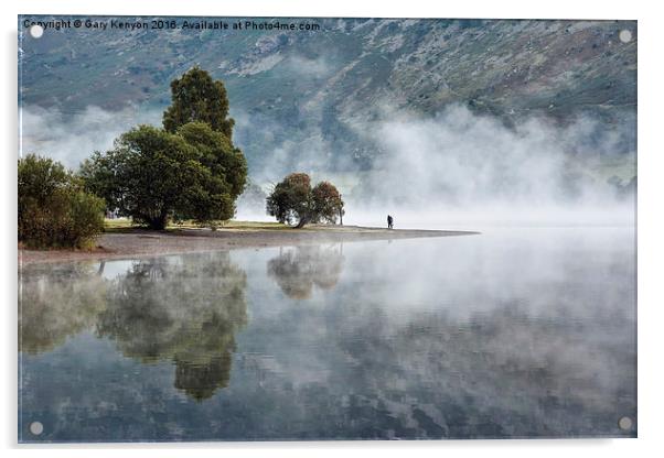 Early Morning Mist On Ullswater Acrylic by Gary Kenyon