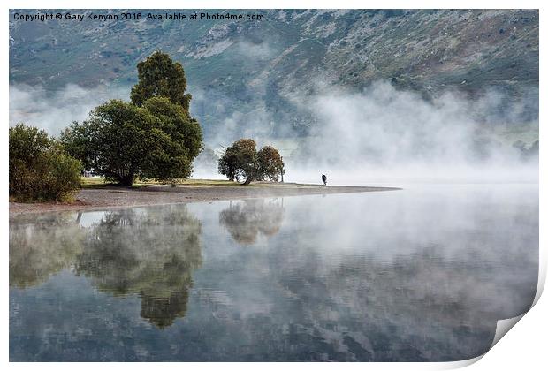 Early Morning Mist On Ullswater Print by Gary Kenyon