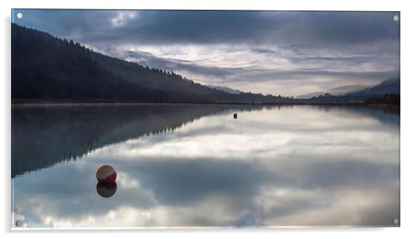  Glynneath lakes Acrylic by Leighton Collins