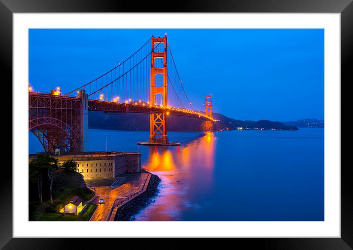 Golden Gate Bridge Framed Mounted Print by Kobby Dagan