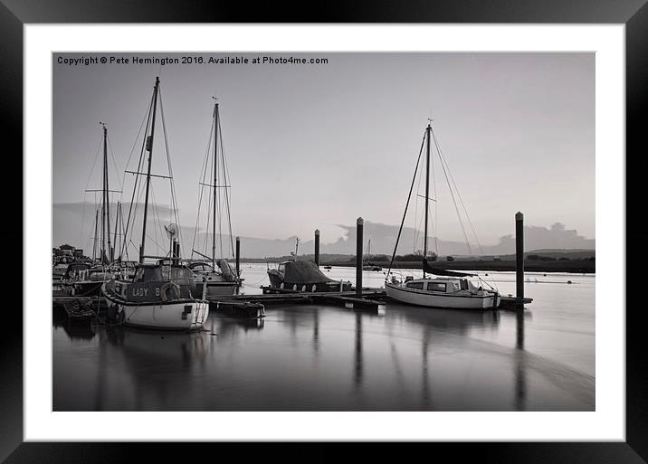  Topsham boats at dusk Framed Mounted Print by Pete Hemington