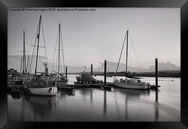  Topsham boats at dusk Framed Print by Pete Hemington