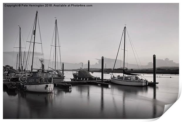  Topsham boats at dusk Print by Pete Hemington