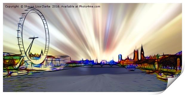 Sunrise over London Print by Sharon Lisa Clarke