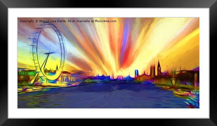 Impressionist sunrise over London Framed Mounted Print by Sharon Lisa Clarke