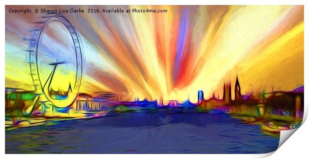 Impressionist sunrise over London Print by Sharon Lisa Clarke