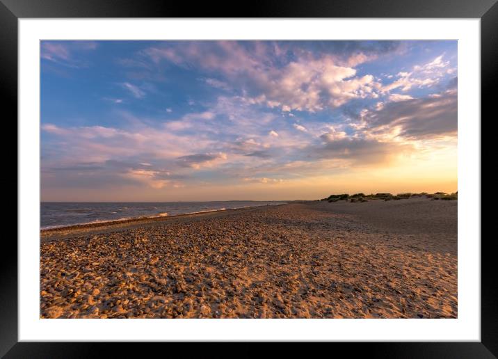 Sun Setting on Walberswick Beach Framed Mounted Print by Nick Rowland