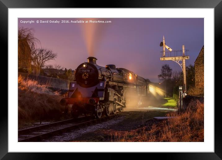 75078 at oakworth station KWVR Framed Mounted Print by David Oxtaby  ARPS