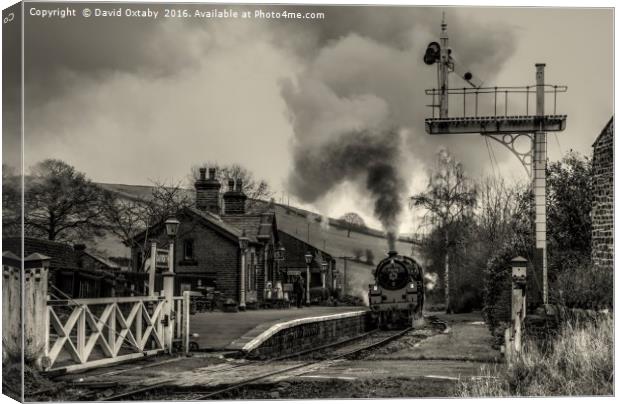 75078 at Oakworth Station New Years Day Canvas Print by David Oxtaby  ARPS