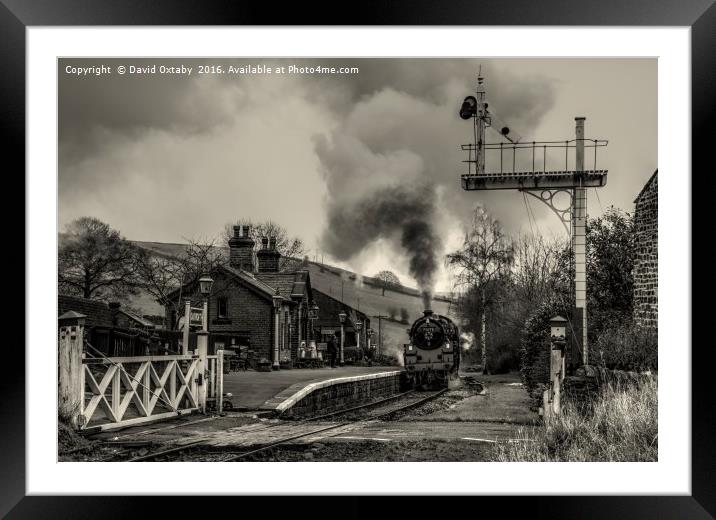75078 at Oakworth Station New Years Day Framed Mounted Print by David Oxtaby  ARPS