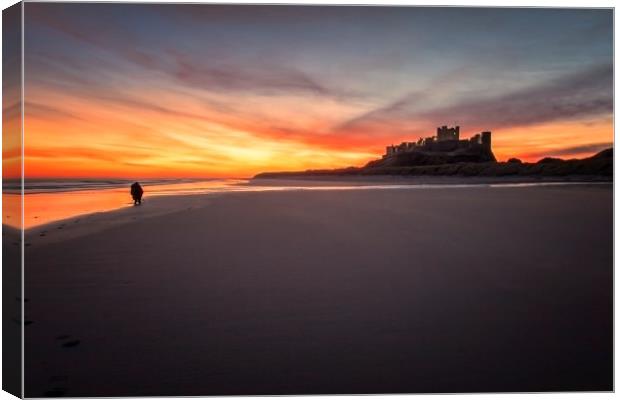 Bamburgh Castle Sunrise - The Lone Photographer Canvas Print by Northeast Images