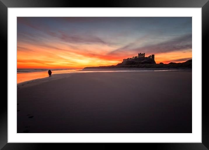 Bamburgh Castle Sunrise - The Lone Photographer Framed Mounted Print by Northeast Images