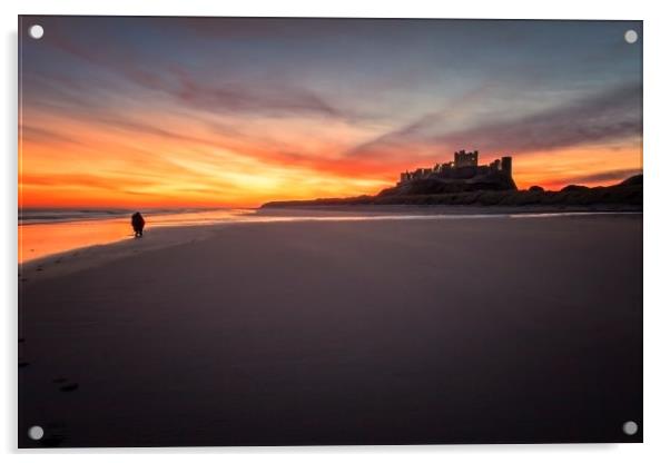 Bamburgh Castle Sunrise - The Lone Photographer Acrylic by Northeast Images