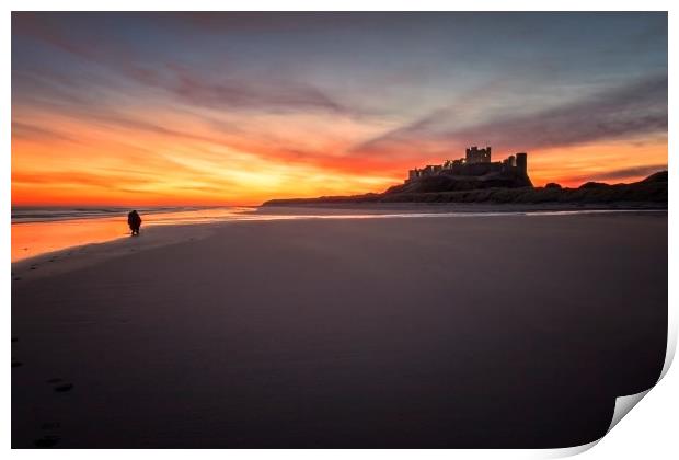 Bamburgh Castle Sunrise - The Lone Photographer Print by Northeast Images