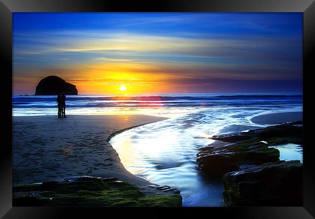 Romance at Sunset Framed Print by David Wilkins