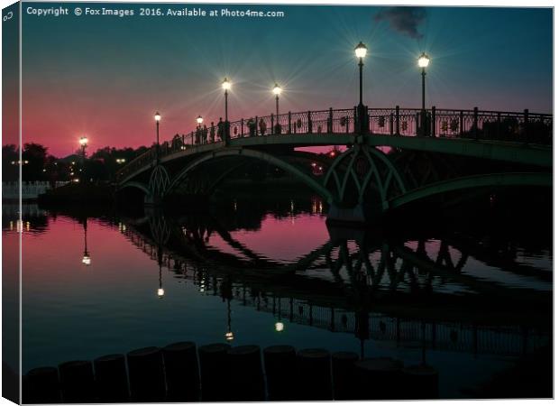 Bridge over the water Canvas Print by Derrick Fox Lomax