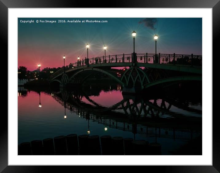 Bridge over the water Framed Mounted Print by Derrick Fox Lomax