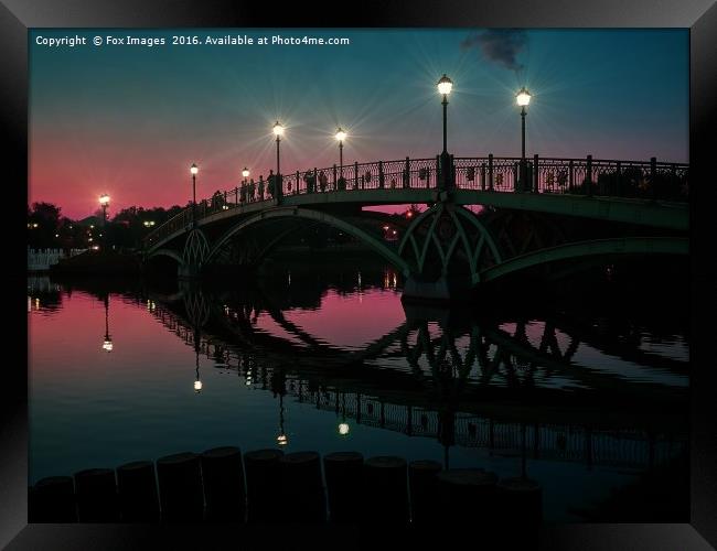 Bridge over the water Framed Print by Derrick Fox Lomax