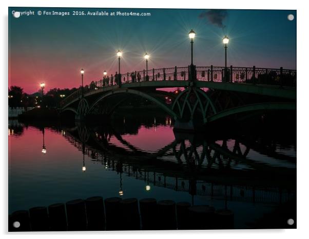 Bridge over the water Acrylic by Derrick Fox Lomax