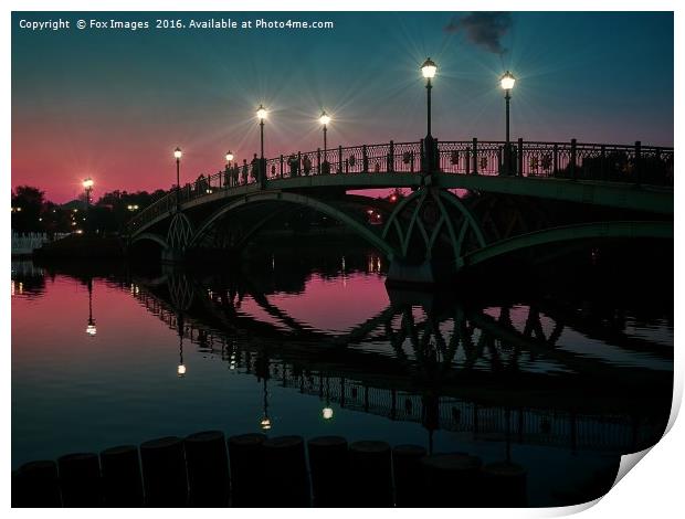 Bridge over the water Print by Derrick Fox Lomax