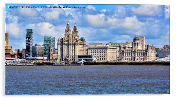 Liverpool's famous "Three Graces." Acrylic by Frank Irwin