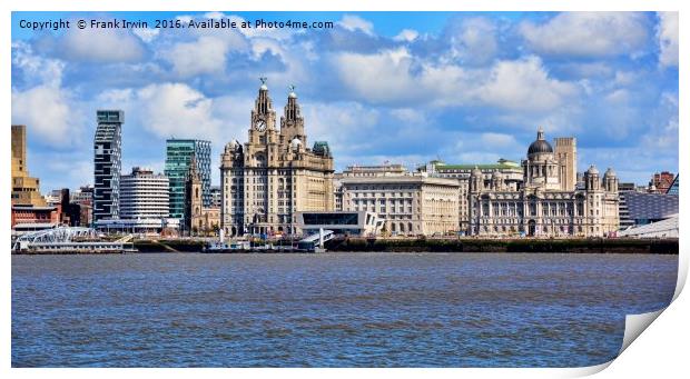 Liverpool's famous "Three Graces." Print by Frank Irwin