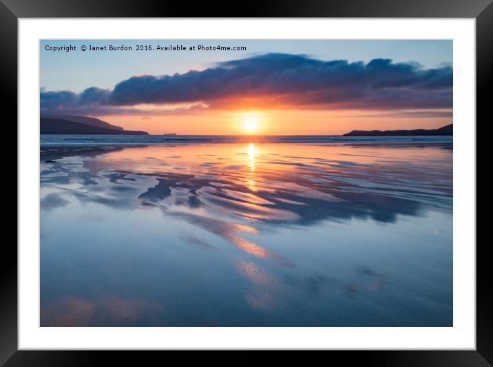 Summer Sunset Over Balnakeil Bay Framed Mounted Print by Janet Burdon