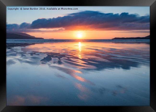 Summer Sunset Over Balnakeil Bay Framed Print by Janet Burdon