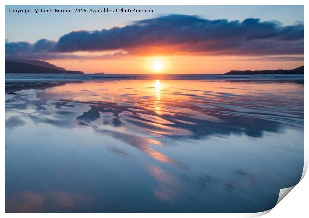 Summer Sunset Over Balnakeil Bay Print by Janet Burdon