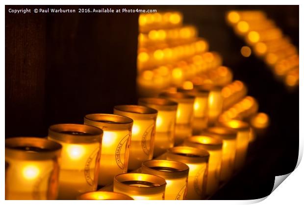 Notre Dame Candles Print by Paul Warburton