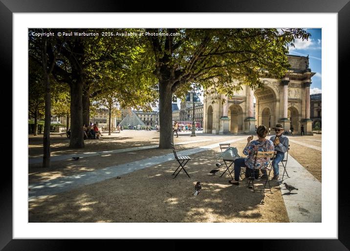 Relaxation in Paris Framed Mounted Print by Paul Warburton