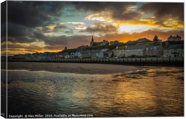 Sunset Over Lossiemouth Canvas Print by Alex Millar