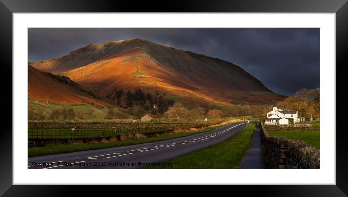 Helm Crag, Lake District, Bathed in Golden Light Framed Mounted Print by Pete Watson