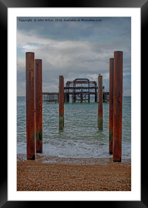 Old Pier in Brighton Framed Mounted Print by John Wilcox