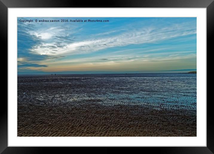 WIDE BEACH Framed Mounted Print by andrew saxton