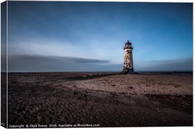 Old Lighthouse inTalacre  Canvas Print by Chris Evans
