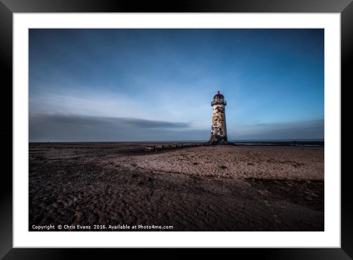 Old Lighthouse inTalacre  Framed Mounted Print by Chris Evans