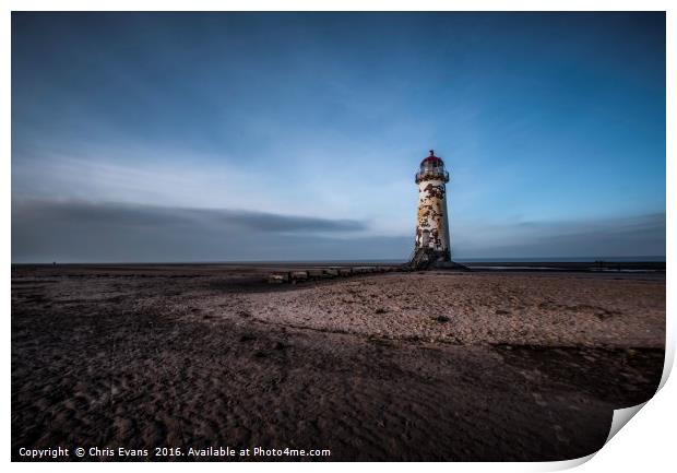 Old Lighthouse inTalacre  Print by Chris Evans