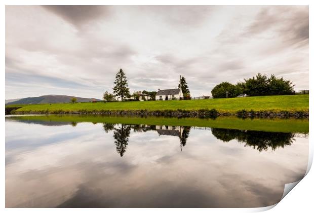 Reflections on the Caledonian Canal at Gairlochy Print by Nick Rowland