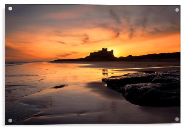 Bamburgh Castle Sunrise Acrylic by Northeast Images