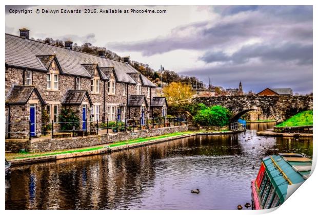 Brecon Wharf Print by Delwyn Edwards