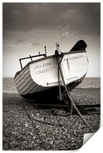 Dunwich Boat Print by Ian Merton